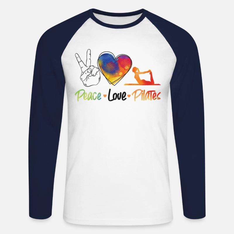 Pilates Instructor Teacher - Unisex Baseballshirt langarm - Weiß/Navy
