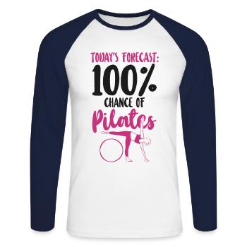 Pilates Instructor Teacher Today's - Unisex Baseballshirt langarm - Weiß/Navy - Vorne - Nik (191cm)