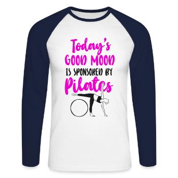 Pilates Instructor Teacher Today's - Unisex Baseballshirt langarm - Weiß/Navy - Vorne - Nik (191cm)