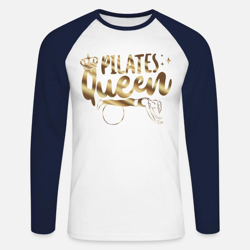 Pilates Instructor Teacher Queen - Unisex Baseballshirt langarm - Weiß/Navy