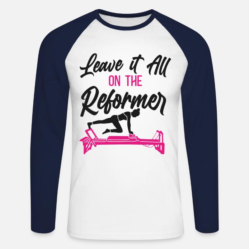 Pilates Instructor Teacher Leave - Unisex Baseballshirt langarm - Weiß/Navy