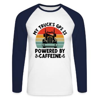 Trucker Fahren Papa Trucker Vater LKW-Fahrer - Unisex Baseballshirt langarm - Weiß/Navy - Vorne - Nik (191cm)