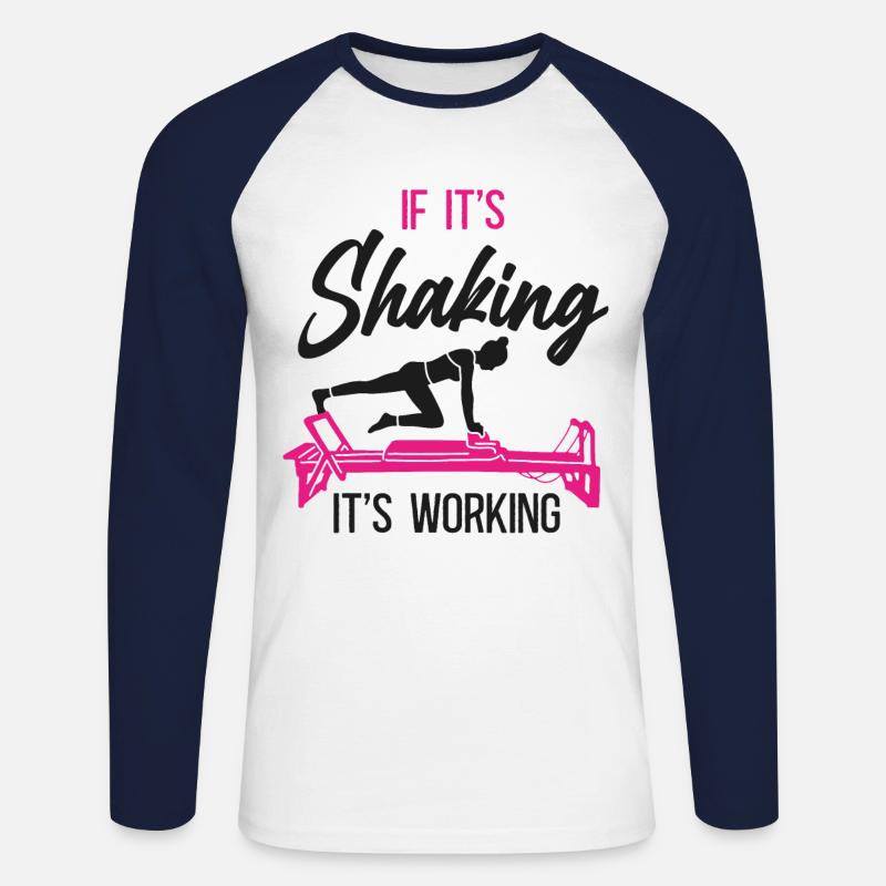 Pilates Instructor Teacher If - Unisex Baseballshirt langarm - Weiß/Navy
