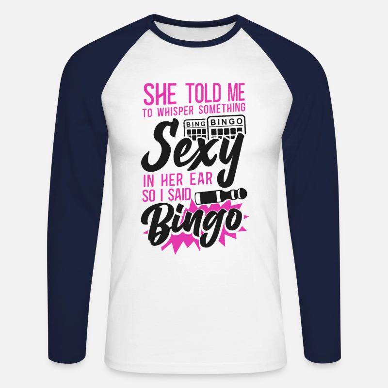 Bingo Player Ironic Sarcastic She - Unisex Baseballshirt langarm - Weiß/Navy
