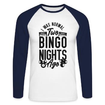 Bingo Player I Was Normal Two - Unisex Long Sleeve Baseball T-Shirt - white/navy - Front - Nik (191cm)