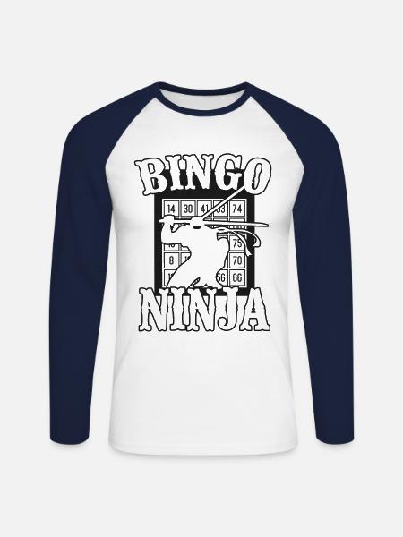 Bingo Player Ninja Bingo Ninja - Unisex Long Sleeve Baseball T-Shirt - white/navy