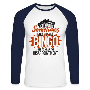 Bingo Player Sometimes I Like To - Unisex Baseballshirt langarm - Weiß/Navy - Vorne - Nik (191cm)