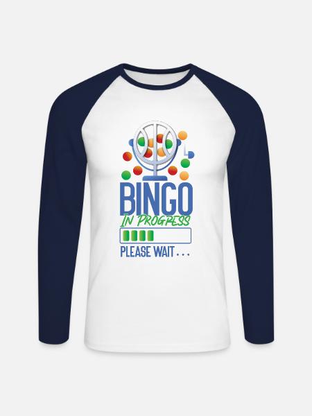 Bingo Player Bingo In Progress - Unisex Long Sleeve Baseball T-Shirt - white/navy