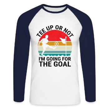 Footgolf Player Foot Golf Playing Footgolfers Foot - Unisex Long Sleeve Baseball T-Shirt - white/navy - Front - Nik (191cm)