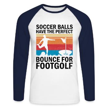 Footgolf Player Foot Golf Playing Footgolfers Foot - Unisex Long Sleeve Baseball T-Shirt - white/navy - Front - Nik (191cm)