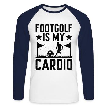 Footgolf Player Foot Golf Playing Footgolfers Foot - Unisex Long Sleeve Baseball T-Shirt - white/navy - Front - Nik (191cm)