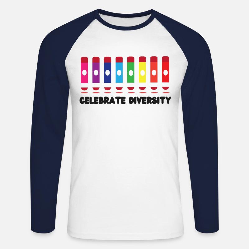 Bingo Player Celebrate Diversity - Unisex Baseballshirt langarm - Weiß/Navy
