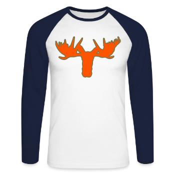 Moose head – majesty of the Scandinavian forests - Unisex Long Sleeve Baseball T-Shirt - white/navy - Front - Nik (191cm)