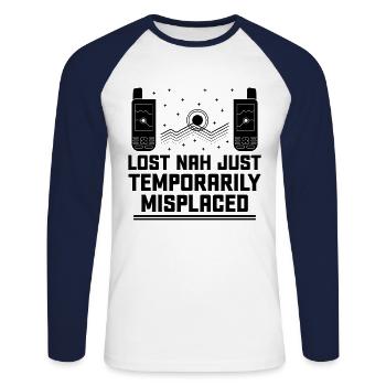 Geocaching Geocache Funny Geocacher Geocacher Sayi - Unisex Long Sleeve Baseball T-Shirt - white/navy - Front - Nik (191cm)