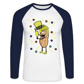 Peanut Stars Starlet Nut Show Stage Star - T-shirt baseball manches longues Homme - blanc/marine - Devant - Nik (191cm)