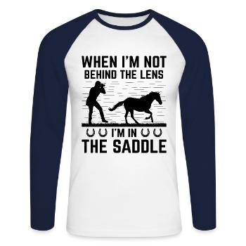 Horse Photography Horseback Riding Horses Hobby Ph - Unisex Long Sleeve Baseball T-Shirt - white/navy - Front - Nik (191cm)