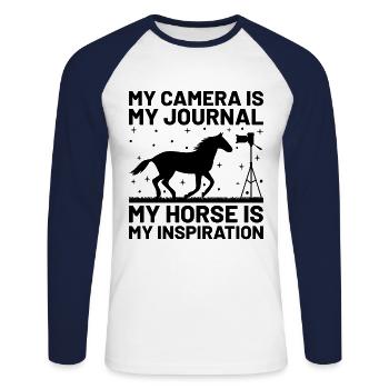 Horse Photography Horseback Riding Horses Hobby Ph - Unisex Long Sleeve Baseball T-Shirt - white/navy - Front - Nik (191cm)