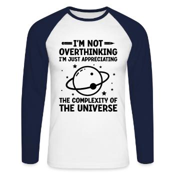 Professeur de sciences Professeur d’école Biologie Chimie P - T-shirt baseball manches longues Homme - blanc/marine - Devant - Nik (191cm)