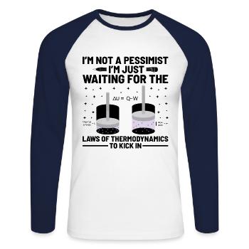 Professeur de sciences Professeur d’école Biologie Chimie P - T-shirt baseball manches longues Homme - blanc/marine - Devant - Nik (191cm)