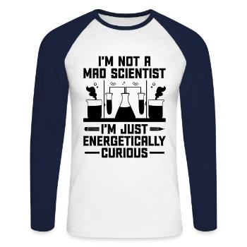 Professeur de sciences Professeur d’école Biologie Chimie P - T-shirt baseball manches longues Homme - blanc/marine - Devant - Nik (191cm)