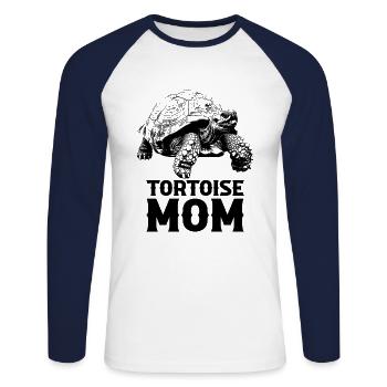 African Sulcata Tortoise - Unisex Baseballshirt langarm - Weiß/Navy - Vorne - Nik (191cm)