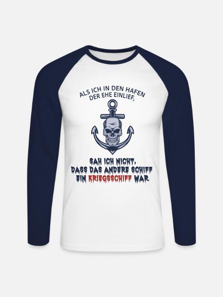 Scheidung - Unisex Baseballshirt langarm - Weiß/Navy