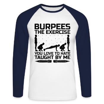 Professeur d’éducation physique Professeurs d’éducation physique École Spor - T-shirt baseball manches longues Homme - blanc/marine - Devant - Nik (191cm)
