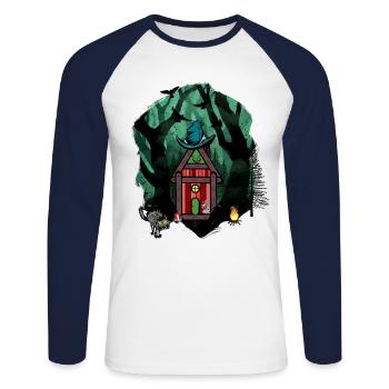 Forest Fairy Tale Fairy Tale Character Child Children Forest Animals - Unisex Long Sleeve Baseball T-Shirt - white/navy - Front - Nik (191cm)
