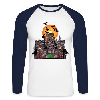Middle Ages Castle Castle Fairy Tale Knight King Child - Unisex Long Sleeve Baseball T-Shirt - white/navy - Front - Nik (191cm)