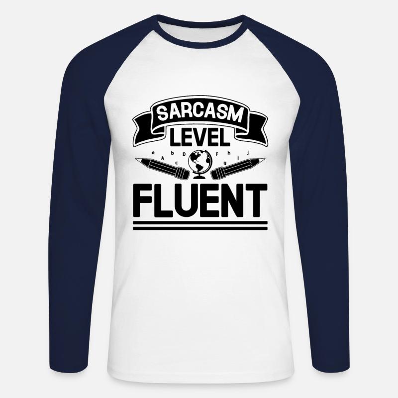 Fremdsprachenlehrer Schule Sprachlehrer - Unisex Baseballshirt langarm - Weiß/Navy