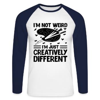 Art Teacher School Teacher Funny Art Teachers Scho - Unisex Long Sleeve Baseball T-Shirt - white/navy - Front - Nik (191cm)