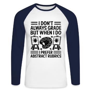 Kunstlehrer Schullehrer Lustige Kunstlehrer Scho - Unisex Baseballshirt langarm - Weiß/Navy - Vorne - Nik (191cm)
