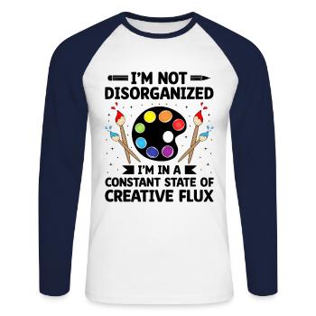Kunstlehrer Schullehrer Lustige Kunstlehrer Scho - Unisex Baseballshirt langarm - Weiß/Navy - Vorne - Nik (191cm)