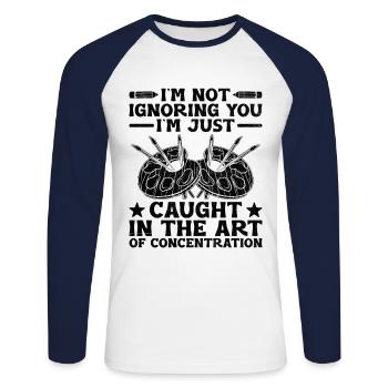 Kunstlehrer Schullehrer Lustige Kunstlehrer Scho - Unisex Baseballshirt langarm - Weiß/Navy - Vorne - Nik (191cm)