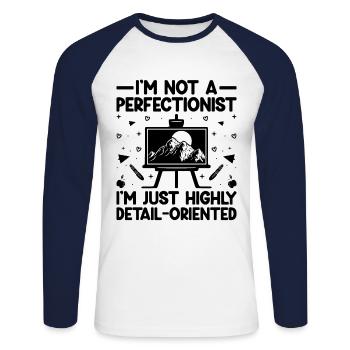 Kunstlehrer Schullehrer Lustige Kunstlehrer Scho - Unisex Baseballshirt langarm - Weiß/Navy - Vorne - Nik (191cm)