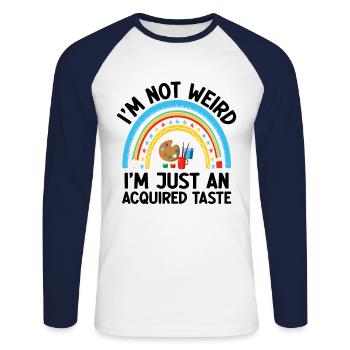 Art Teacher School Teacher Funny Art Teachers Scho - Unisex Long Sleeve Baseball T-Shirt - white/navy - Front - Nik (191cm)