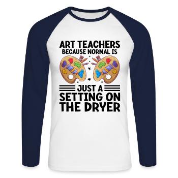Kunstlehrer Schullehrer Lustige Kunstlehrer Scho - Unisex Baseballshirt langarm - Weiß/Navy - Vorne - Nik (191cm)