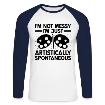 Kunstlehrer Schullehrer Lustige Kunstlehrer Scho - Unisex Baseballshirt langarm - Weiß/Navy - Vorne - Nik (191cm)