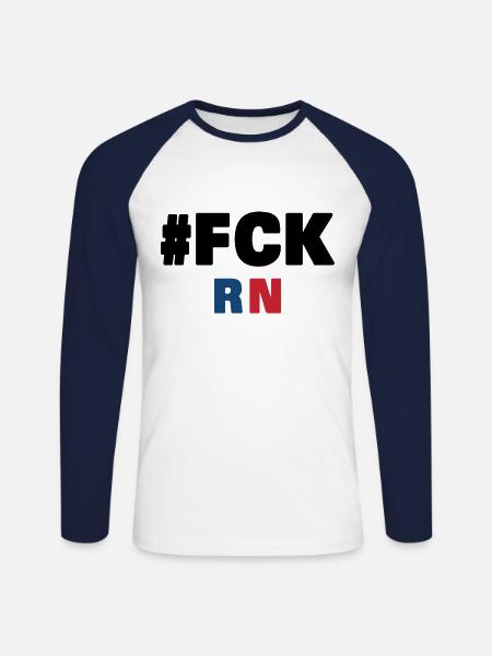 Fck rn - Unisex Long Sleeve Baseball T-Shirt - white/navy