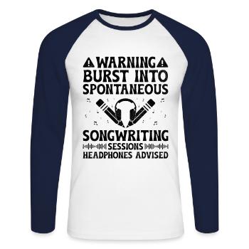 Musician Songwriter Singer Musician Music Music Pr - Unisex Long Sleeve Baseball T-Shirt - white/navy - Front - Nik (191cm)