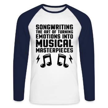 Musician Songwriter Singer Musician Music Music Pr - Unisex Long Sleeve Baseball T-Shirt - white/navy - Front - Nik (191cm)