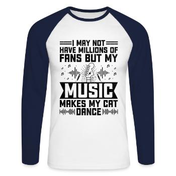 Musician Songwriter Singer Musician Music Music Pr - Unisex Long Sleeve Baseball T-Shirt - white/navy - Front - Nik (191cm)
