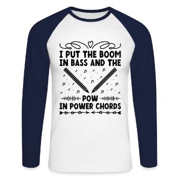 Musiker Songwriter Sänger Musiker Musik Musik Pr - Unisex Baseballshirt langarm - Weiß/Navy - Vorne - Nik (191cm)