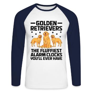 Golden Retriever Die flauschigsten Wecker GR Re - Unisex Baseballshirt langarm - Weiß/Navy - Vorne - Nik (191cm)