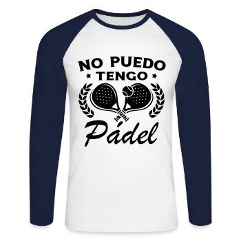 I can't I have Padel Tennis Padel players - Unisex Long Sleeve Baseball T-Shirt - white/navy - Front - Nik (191cm)
