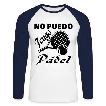 I can't have paddle padel padel athletes - Unisex Long Sleeve Baseball T-Shirt - white/navy - Front - Nik (191cm)