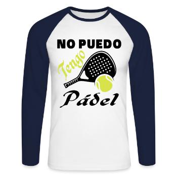 I can't have paddle padel padel athletes - Unisex Long Sleeve Baseball T-Shirt - white/navy - Front - Nik (191cm)