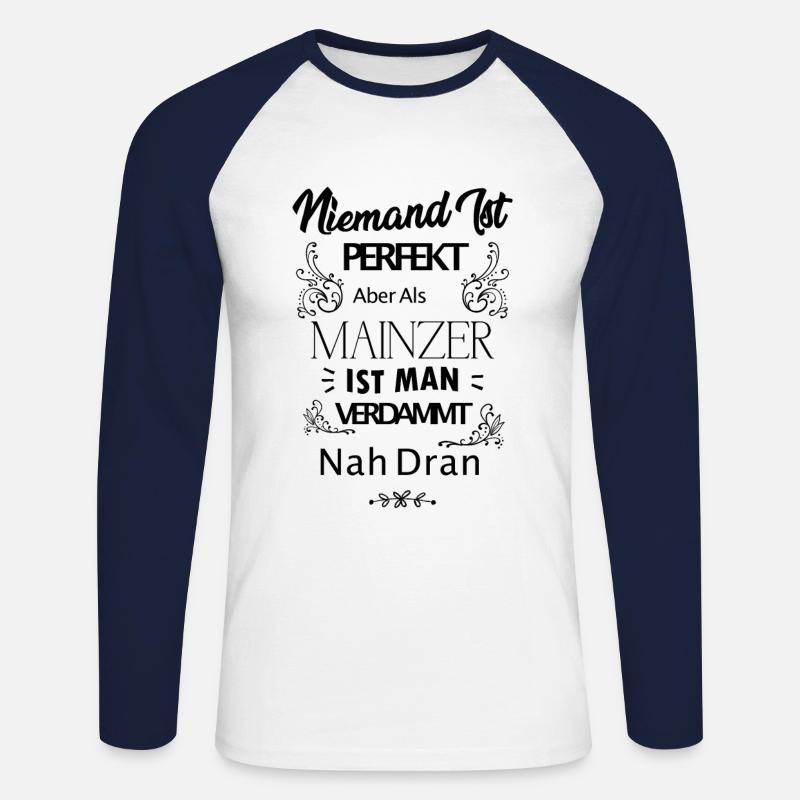 Mainz Mainzer Spruch - Unisex Baseballshirt langarm - Weiß/Navy
