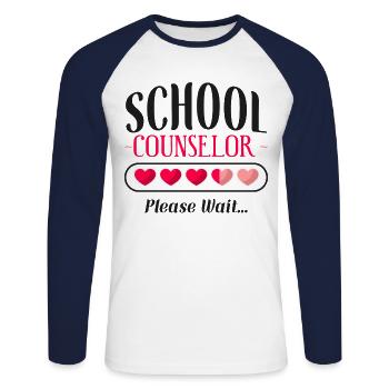 Conseiller scolaire Conseiller scolaire - T-shirt baseball manches longues Homme - blanc/marine - Devant - Nik (191cm)
