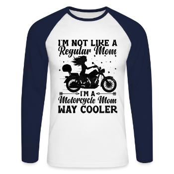 Ich bin nicht wie eine normale Mutter Ich bin eine Motorrad-Mutter Wa - Unisex Baseballshirt langarm - Weiß/Navy - Vorne - Nik (191cm)